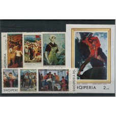 ALBANIA 1970 SERIE COMPLETA DE ESTAMPILLAS NUEVAS MINT + HOJITA BLOQUE PINTURAS 13,75 EUROS